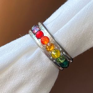 Rainbow Pride Eternity Band Ring
